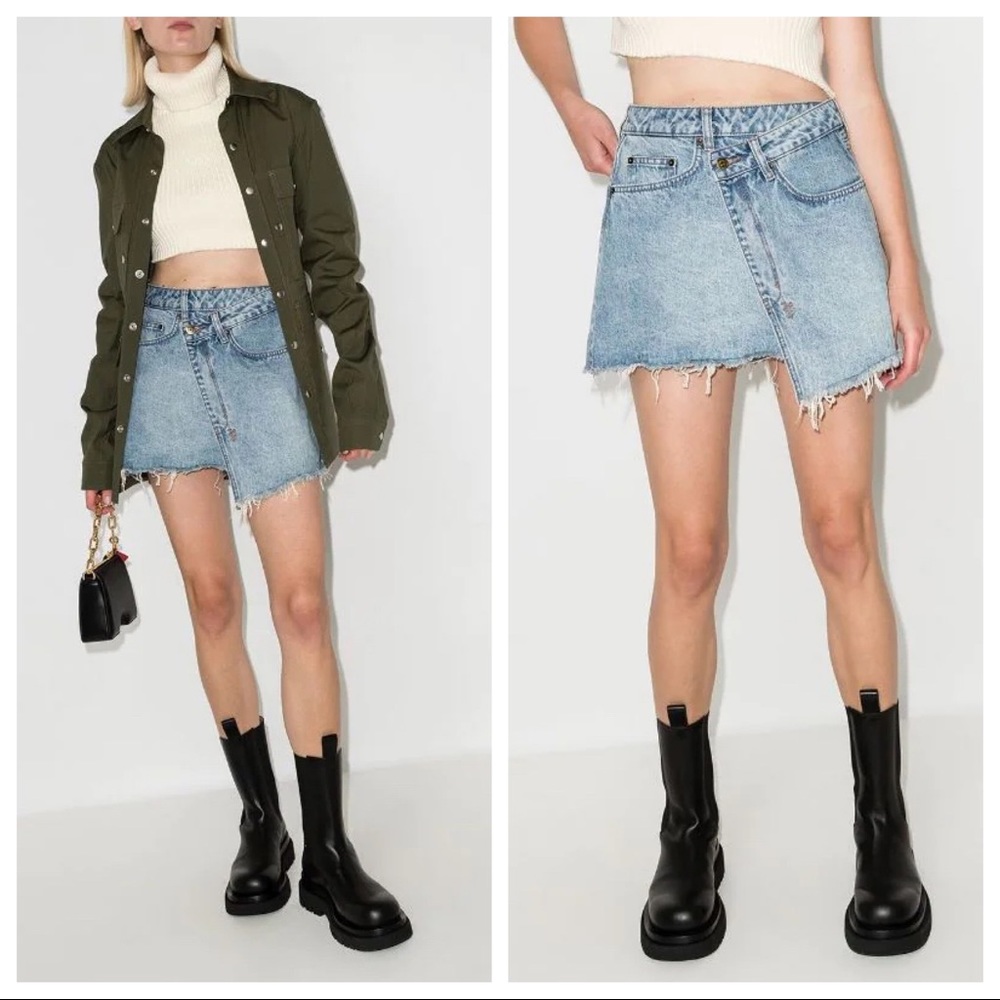 Ksubi Rap Asymmetric Denim Mini Skirt